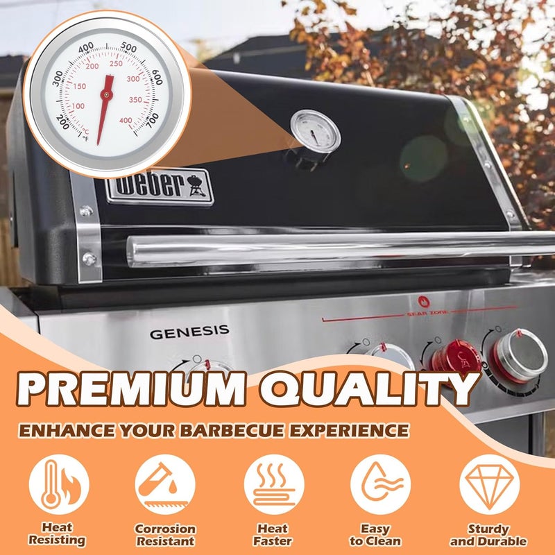 MOASKER 67088 Grill Thermometer Replacement for Weber Genesis II E-310 S-310 E-315 S-335 E-330 E/S 410, Temperature Gauge Thermostat for Weber Genesis 300 and Summit Series Grills, Center Mount, 2-3/8" Dia - Image 5